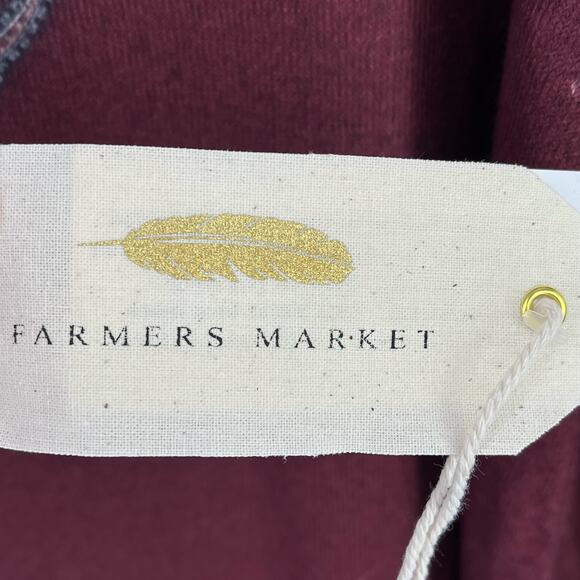 Farmers Market Wine Red Floral Print Shirt Womens Plus SIze 3X Long Sleeve - Picture 6 of 7